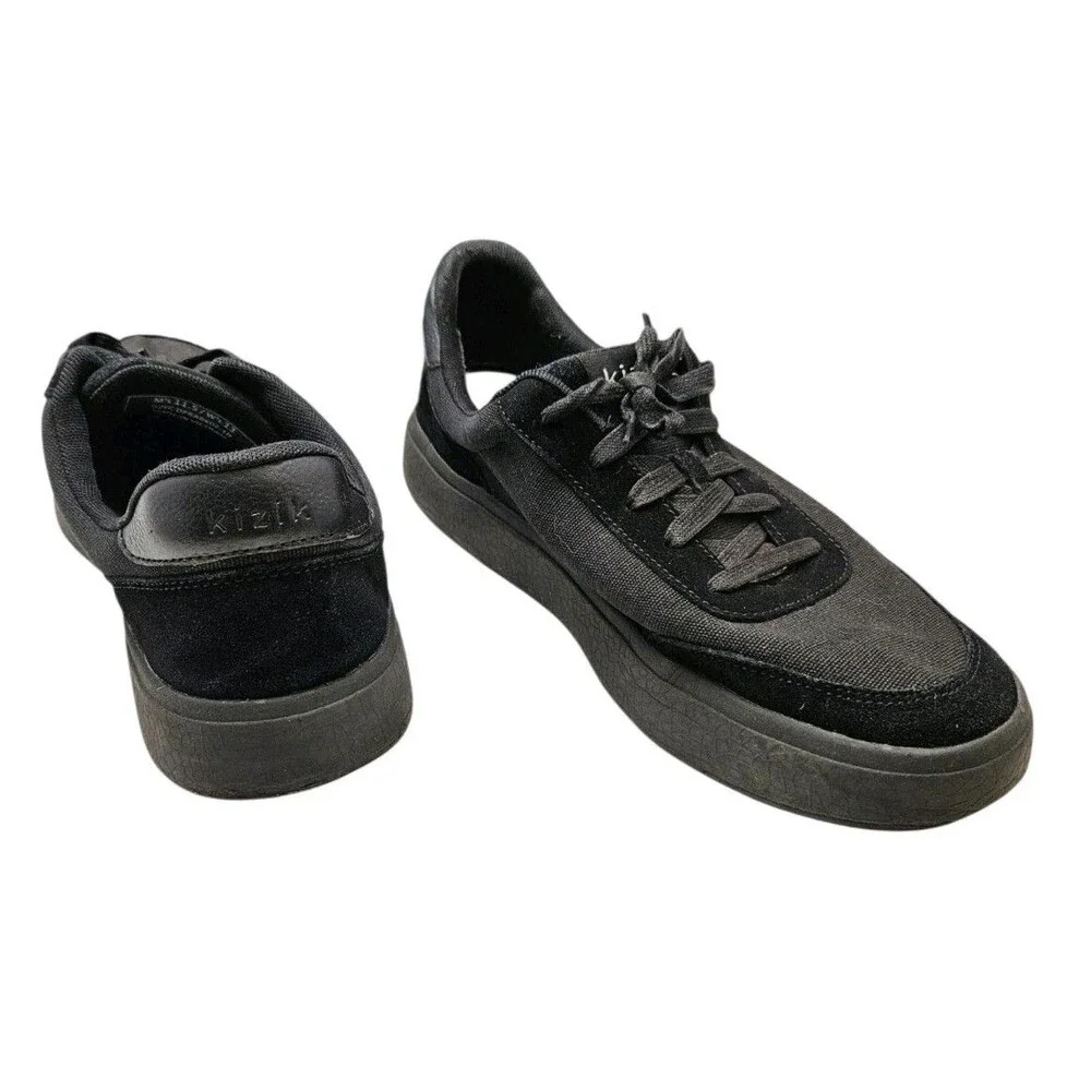 Kizik Prague Hands Free Shoes Mens 11.5 / Womens 13 Slip On Black Canvas Walking